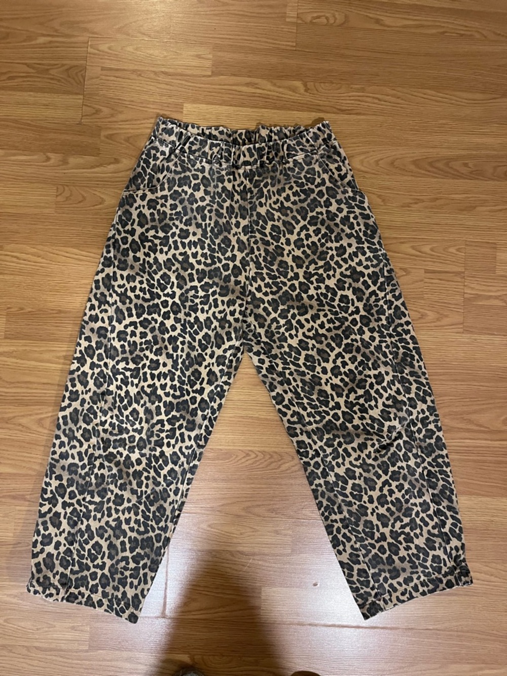 Le Bon Shoppe Leopard Print Casual Pants - Tan/Black